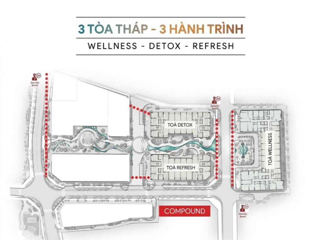 Quy hoạch tổng thể không gian kiến trúc Monrei Saigon 2 Monrei Sài Gòn được thiết kế gồm 3 toà tháp - 3 hành trình độc đáo