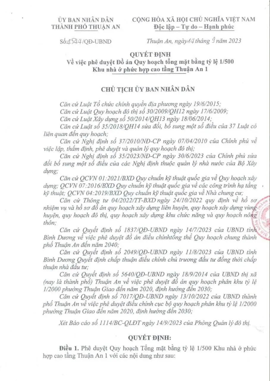 Quy hoạch tỷ lệ 1/500