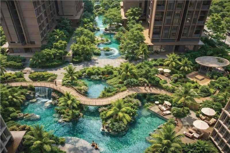 Quy hoạch tổng thể không gian kiến trúc Monrei Saigon 12 Không gian xanh rộng rãi, tiện nghi của dự án